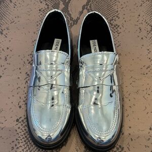 Steve Madden Metallic Silver Women's Loafers